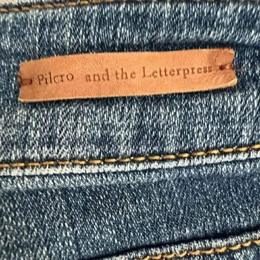 Anthropologie  Pilcro and the Letterhead Script Blue Denim Jeans SZ 26 #1990 - Picture 6 of 14